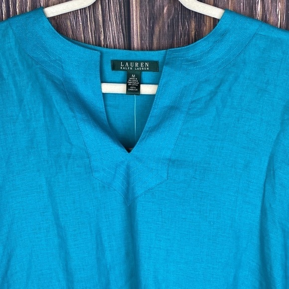 Ralph Lauren 💯 Linen Blue Tunic W/ Changeable Sleeve Length- Size Med - Picture 3 of 7